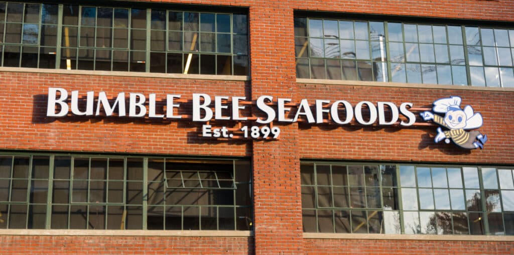 Bumble Bee Seafoods building, representing the Walmart and Bumble Bee sustainable seafood class action.