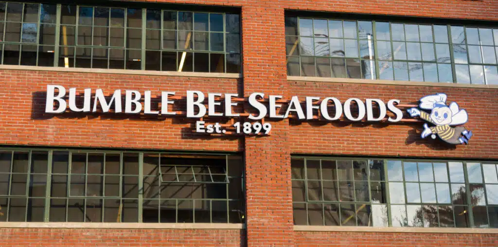 Bumble Bee Seafoods building, representing the Walmart and Bumble Bee sustainable seafood class action.