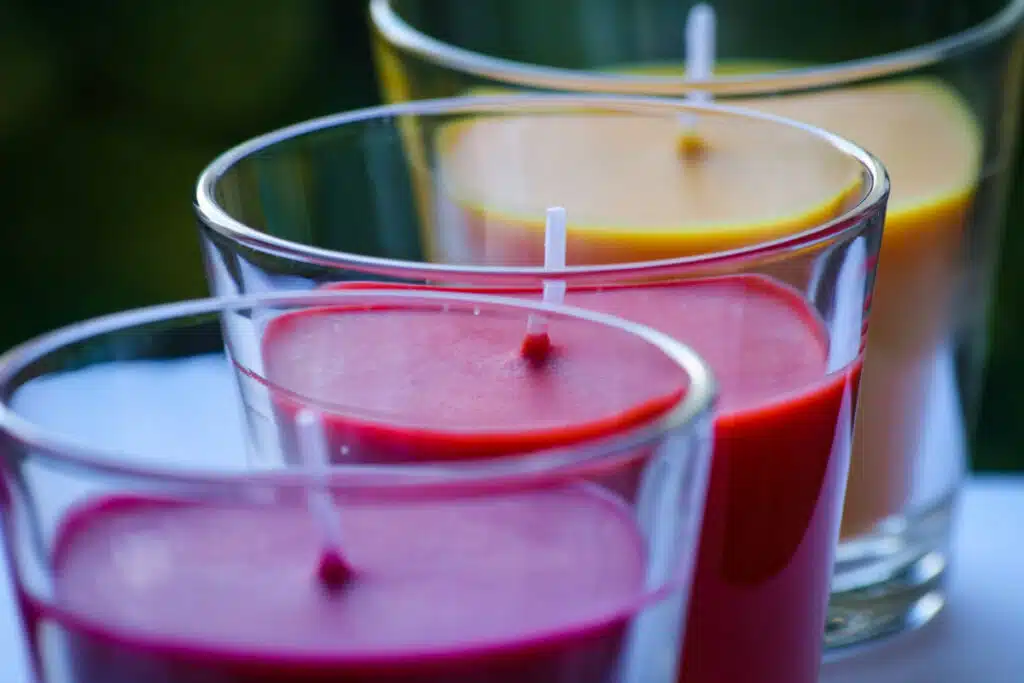 3 candles in a line