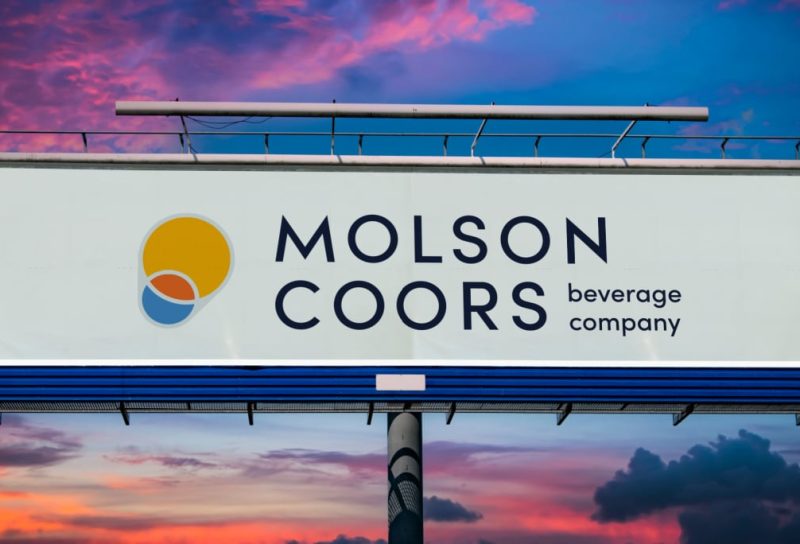 Billboard that reads "Molson Coors"
