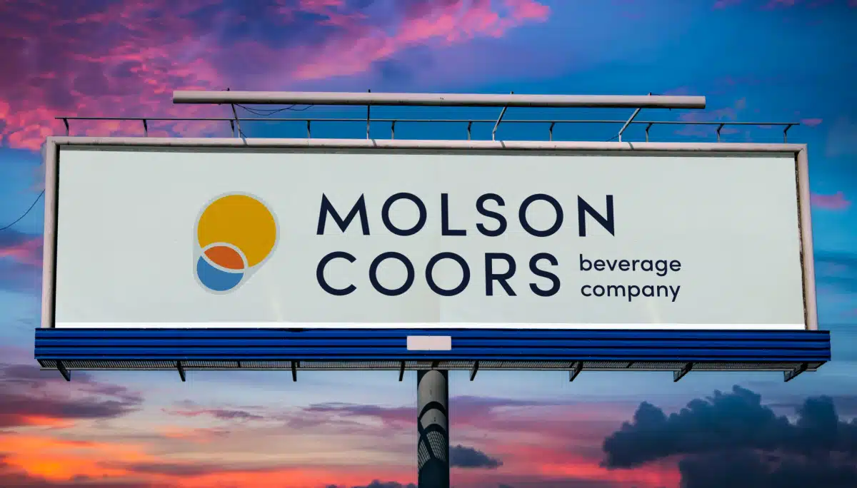 Billboard that reads "Molson Coors"