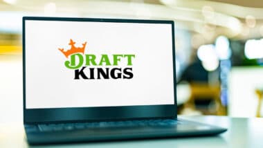 Draft Kings logo on laptop screen