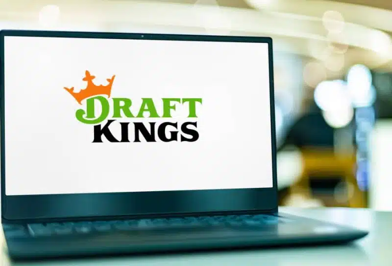 Draft Kings logo on laptop screen