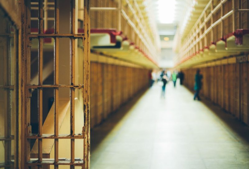 A hallway shot in a prison