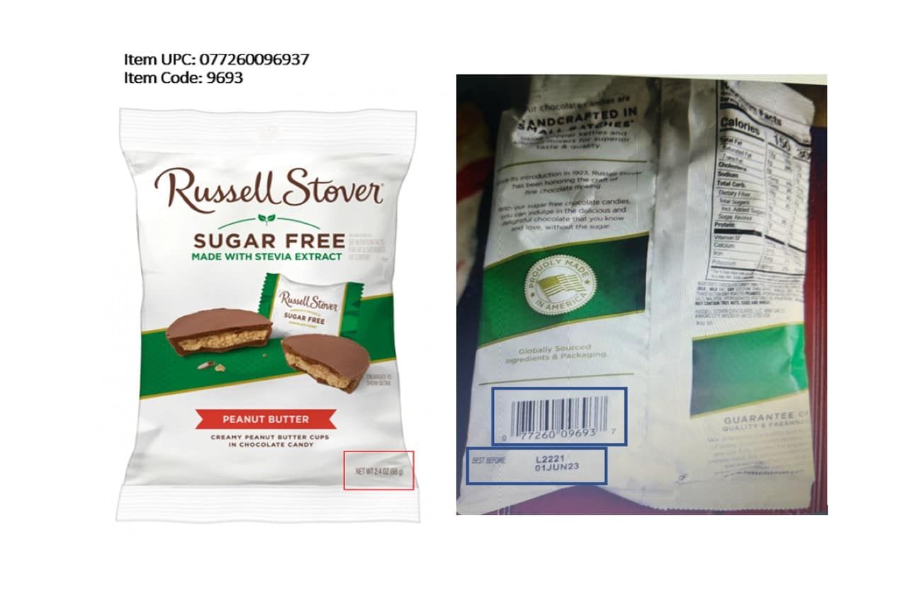 Russell Stover recall announced for undeclared pecans in Sugar Free Peanut  Butter Cups
