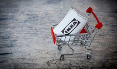 IKEA receipt in a little cart, representing the IKEA receipt privacy settlement.