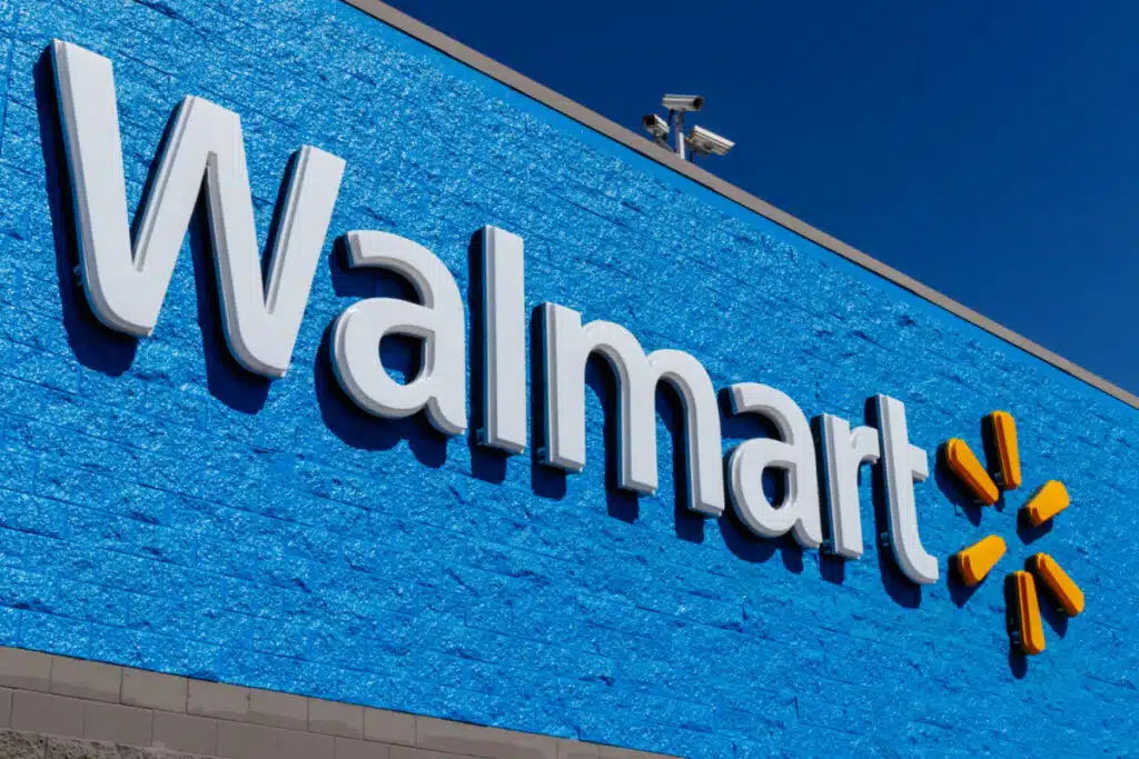 Walmart sign outside of Walmart
