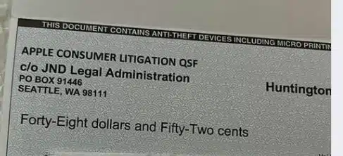 Apple FB 2-7-23 settlement checks