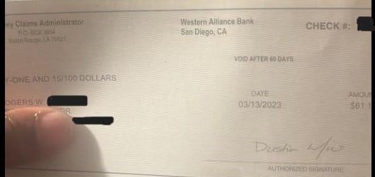Bansley Kiener data breach check 3-22-23 checks in the mail