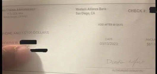Bansley Kiener data breach check 3-22-23 checks in the mail