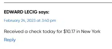 Benecol Site 2-24-23 settlement checks