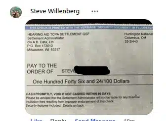 Hearing Aid FB 2-3-23 settlement checks
