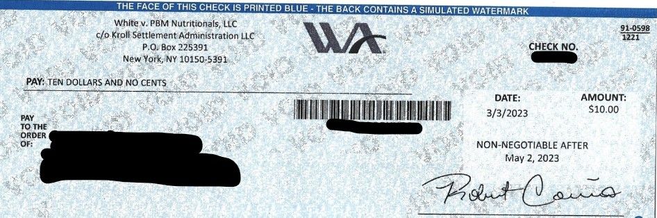 PBM Nutritionals FB 3-9-23 checks in the mail