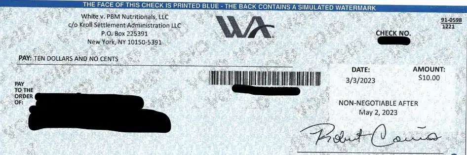 PBM Nutritionals FB 3-9-23 checks in the mail