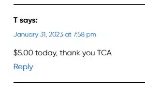Sara Lee Site 1-31-23 settlement checks