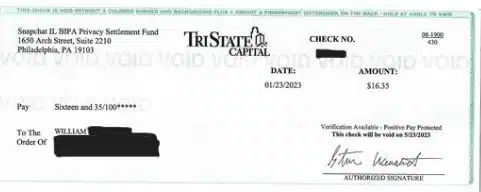 Snapchat 2-27-23 settlement checks