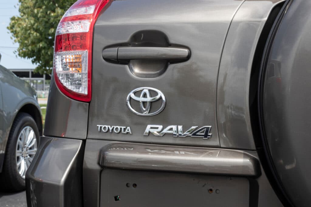 Back end of a Toyota Rav 4