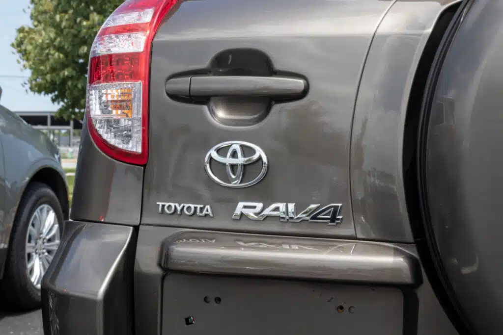 Back end of a Toyota Rav 4