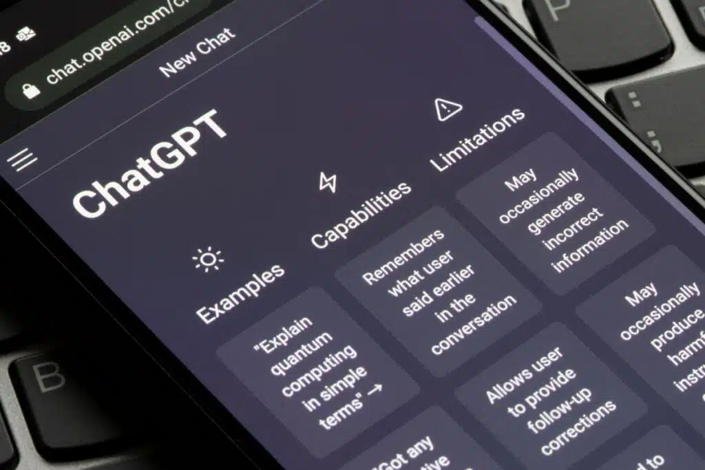 ChatGPT mobile app for cell phone.