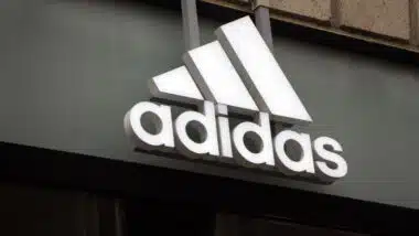 Adidas logo on Adidas store.