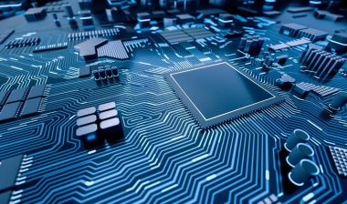 Close up of an electronics motherboard, representing the SEIU settlement.