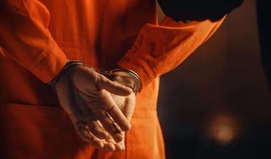 Close up of a prisoner in handcuffs, representing the Inmate Services class action settlement.