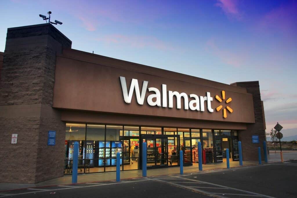 Exterior of a Walmart location.