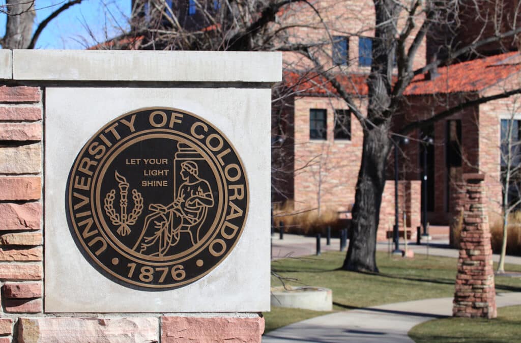 Close up of University of Colorado signage, representing the University of Colorado COVID-19 class action.