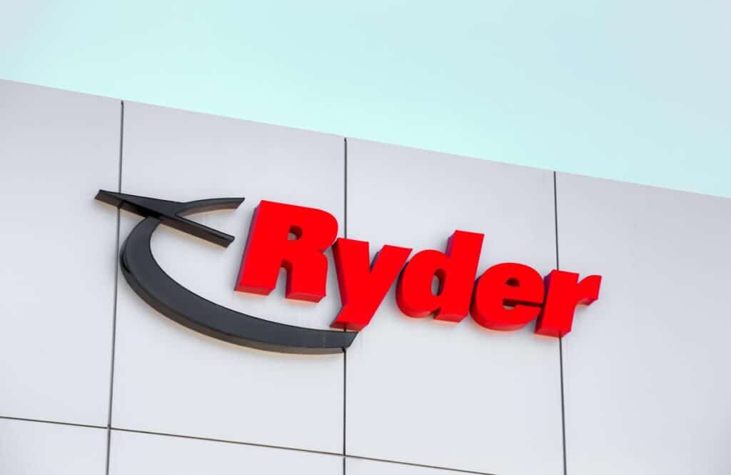 Close up of a Ryder Systems signage, representing the Ryder System CORBA class action lawsuit settlement.