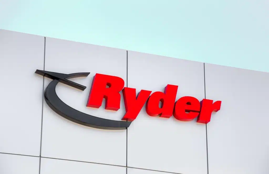 Close up of a Ryder Systems signage, representing the Ryder System CORBA class action lawsuit settlement.