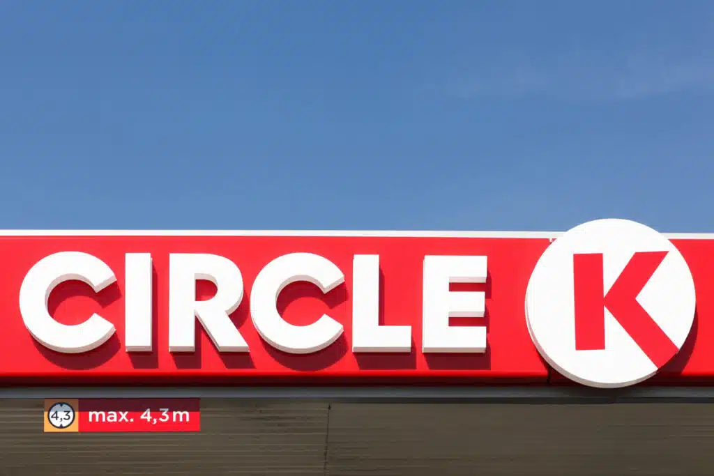 Close up of Circle K signage.