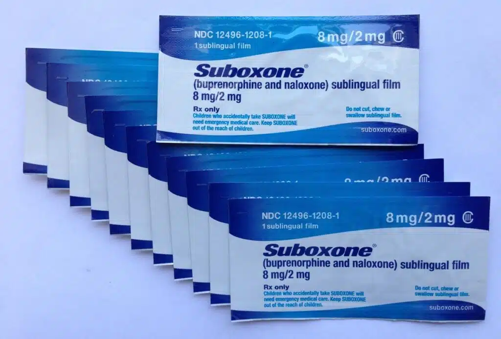 Close up of Suboxone packets, representing the Indivior/Suboxone settlement.