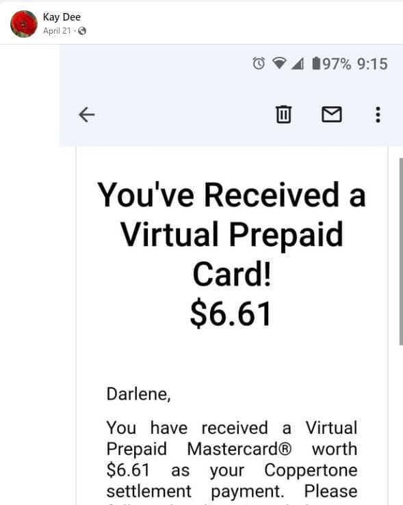 Coppertone Benzene FB 4-21-23 settlement checks