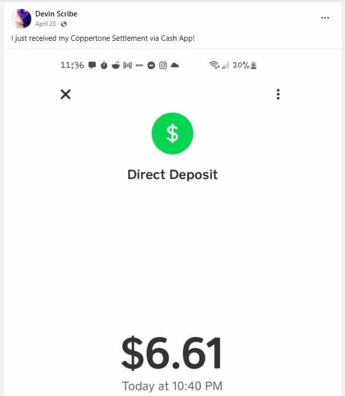 Coppertone Benzene FB 4-23-23 settlement checks