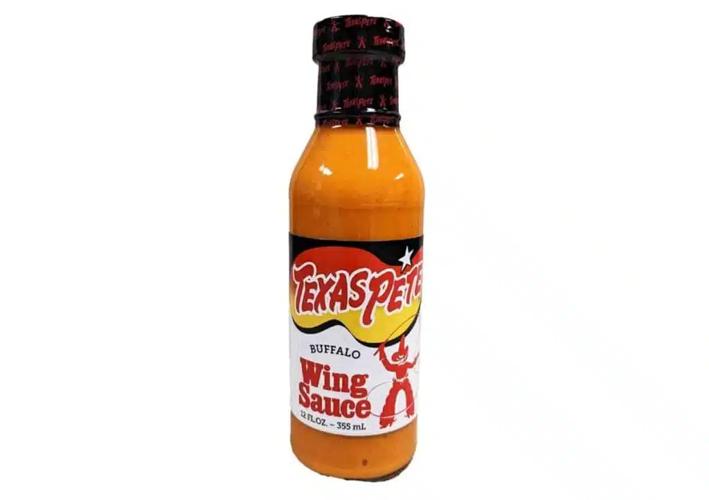 Product photo of recalled wing sauce by Texas Pete, representing the Texas Pete Buffalo Wing Sauce recall.