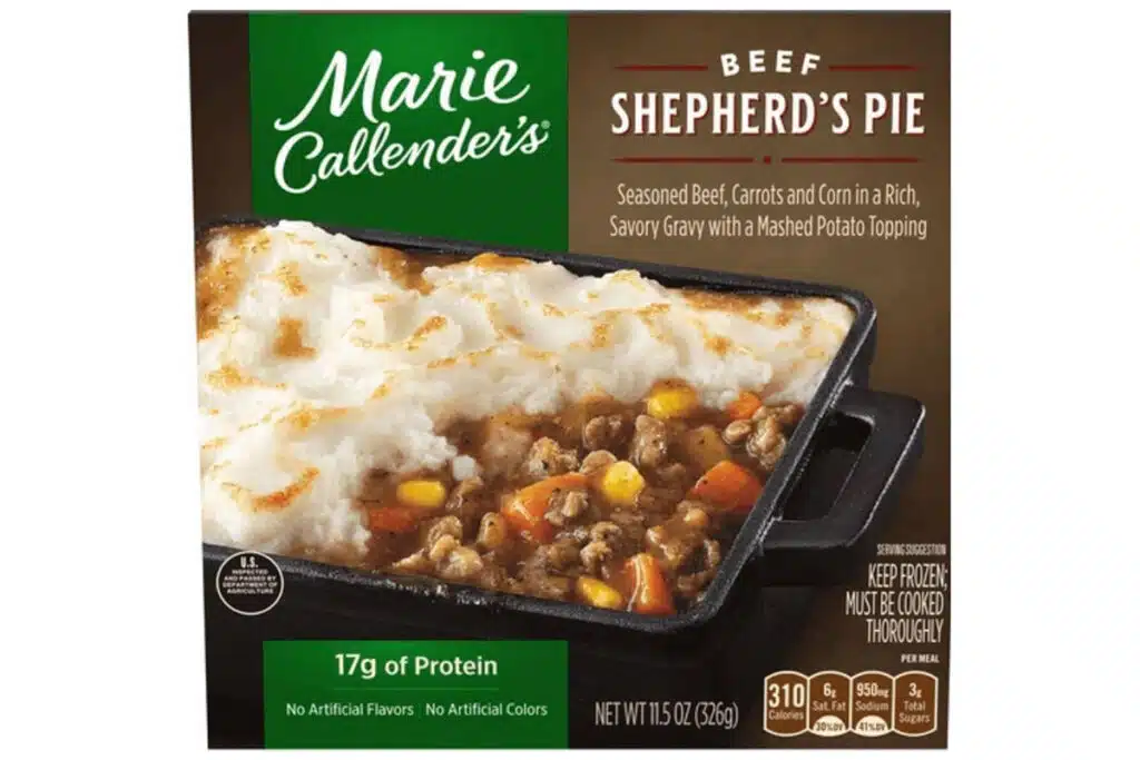 Product photo of recalled shepherd's pie by Marie Callender's, representing the shepherd's pie recall.