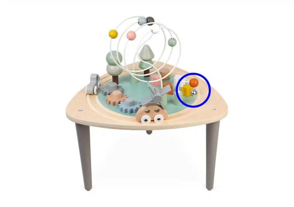 Product photo of recalled activity table by Juratoys, representing the Juratoys children's activity tables recall.