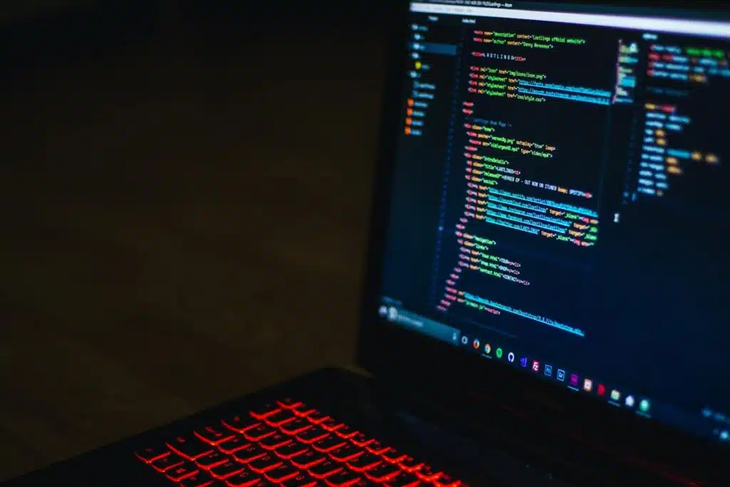 Close up of computer code displayed on a laptop screen, representing the Sincera Reproductive Medicine settlement.