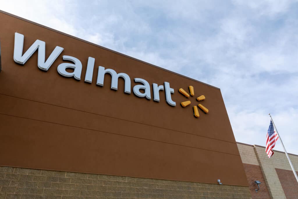 Close up of Walmart signage, representing the Walmart asset protection lawsuit.