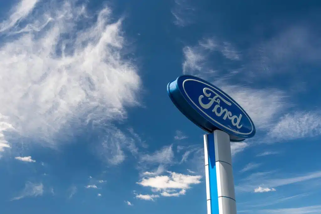 Ford signage against a blue sky, representing the Ford class action.