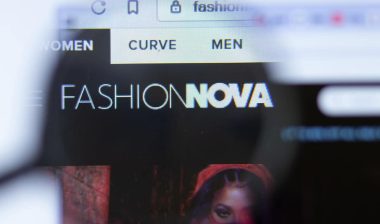 Close up of Fashion Nova logo displayed on their website, representing the Fashion Nova FTC settlement.