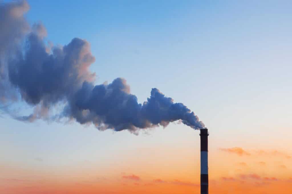 Pollution smoking going into the sky, representing the Montana youth climate lawsuit.