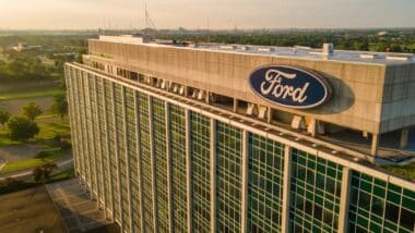 Ford company headquarters building, representing the Ford oil pump class action.