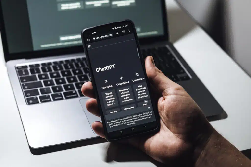 Close up ChatGPT homepage, representing the ChatGPT lawsuit.