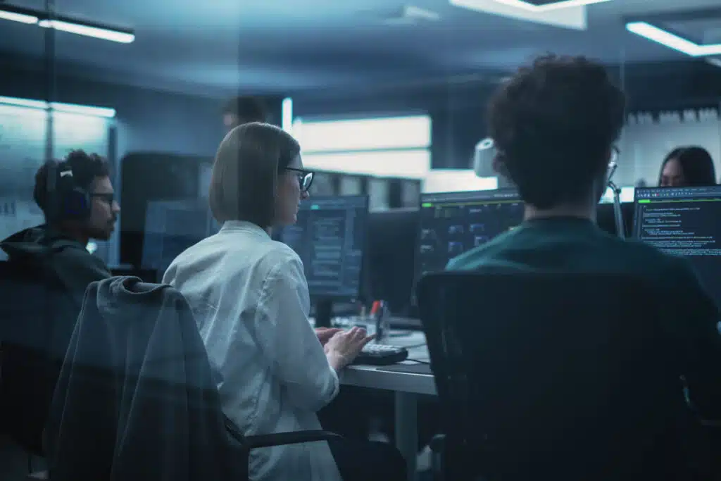 Computer team working in a room, representing the FCC data privacy task force.