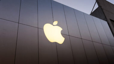 Close up of Apple Store signage, representing the Apple shareholders lawsuit.