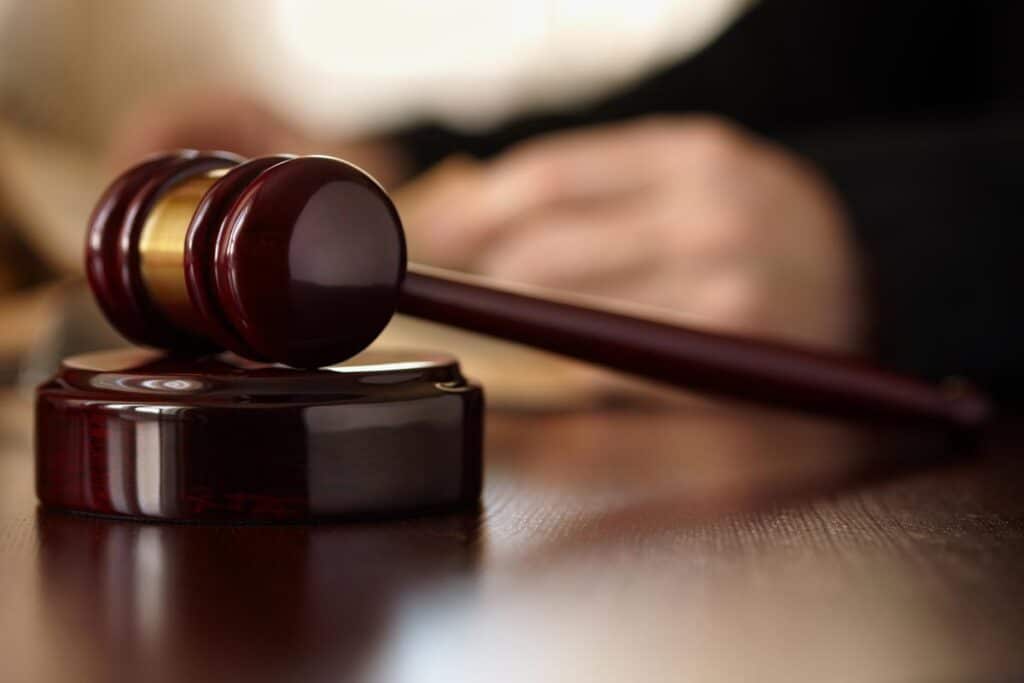 Close up of a wooden gavel, representing the Iowa abortion ban.