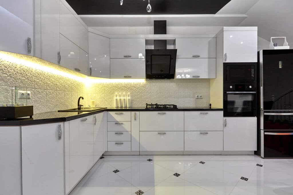 Interior of a residential kitchen, representing kitchen recalls.