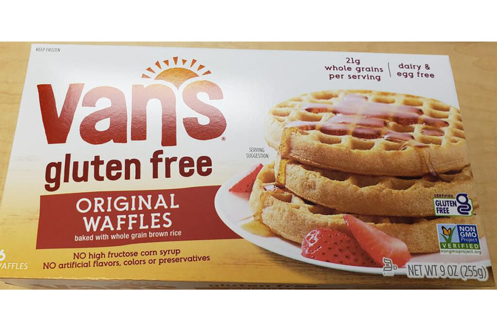 Product photo of recalled waffles by Van's, representing the Van's waffles recall.