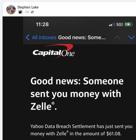 Yahoo data breach FB 6-8-23 settlement checks